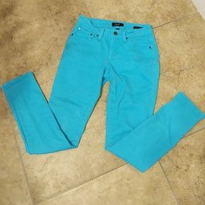 Blue/aqua super stretch jean